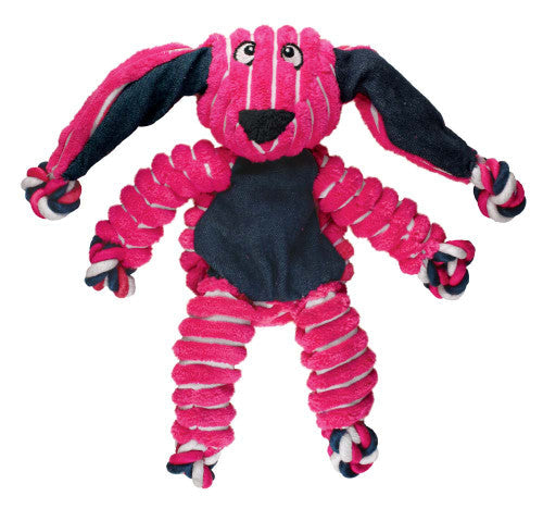 KONG Floppy Knots Bunny Dog Toy Pink MD/LG