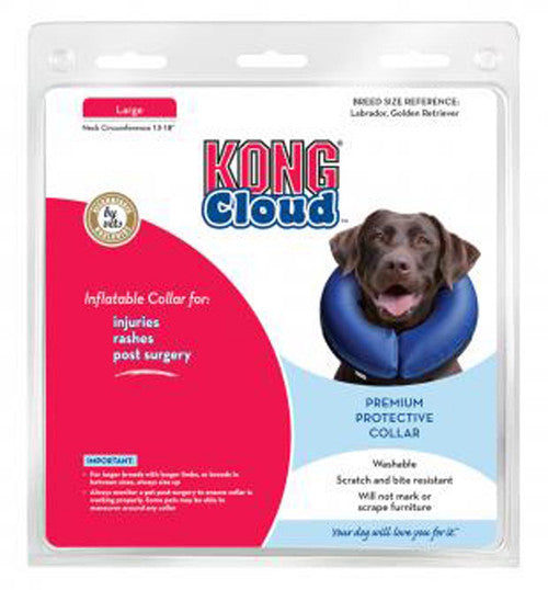 KONG Inflatable E - Collar Blue LG - Dog