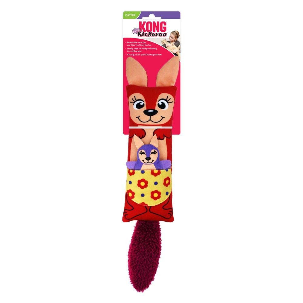 KONG Kickeroo Kanga Catnip Toy Red One Size
