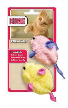 KONG Kitten Plush Catnip Mice Toy Assorted One Size 2 Pack - Cat