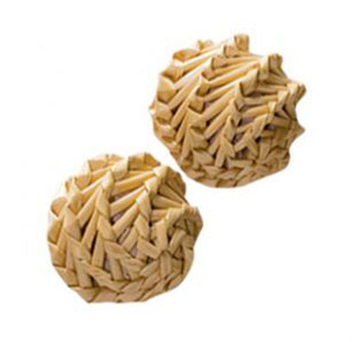 KONG Natural Straw Ball Catnip Toy Beige One Size 2 Pack - Cat