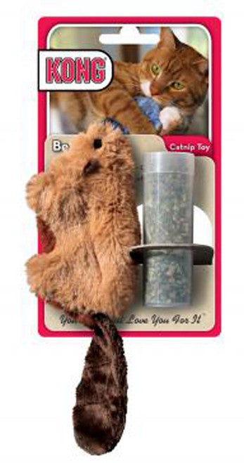 KONG Refillables Catnip Beaver Cat Toy Brown One Size
