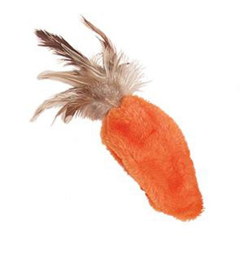 KONG Refillables Catnip Carrot with Feather Cat Toy Orange One Size