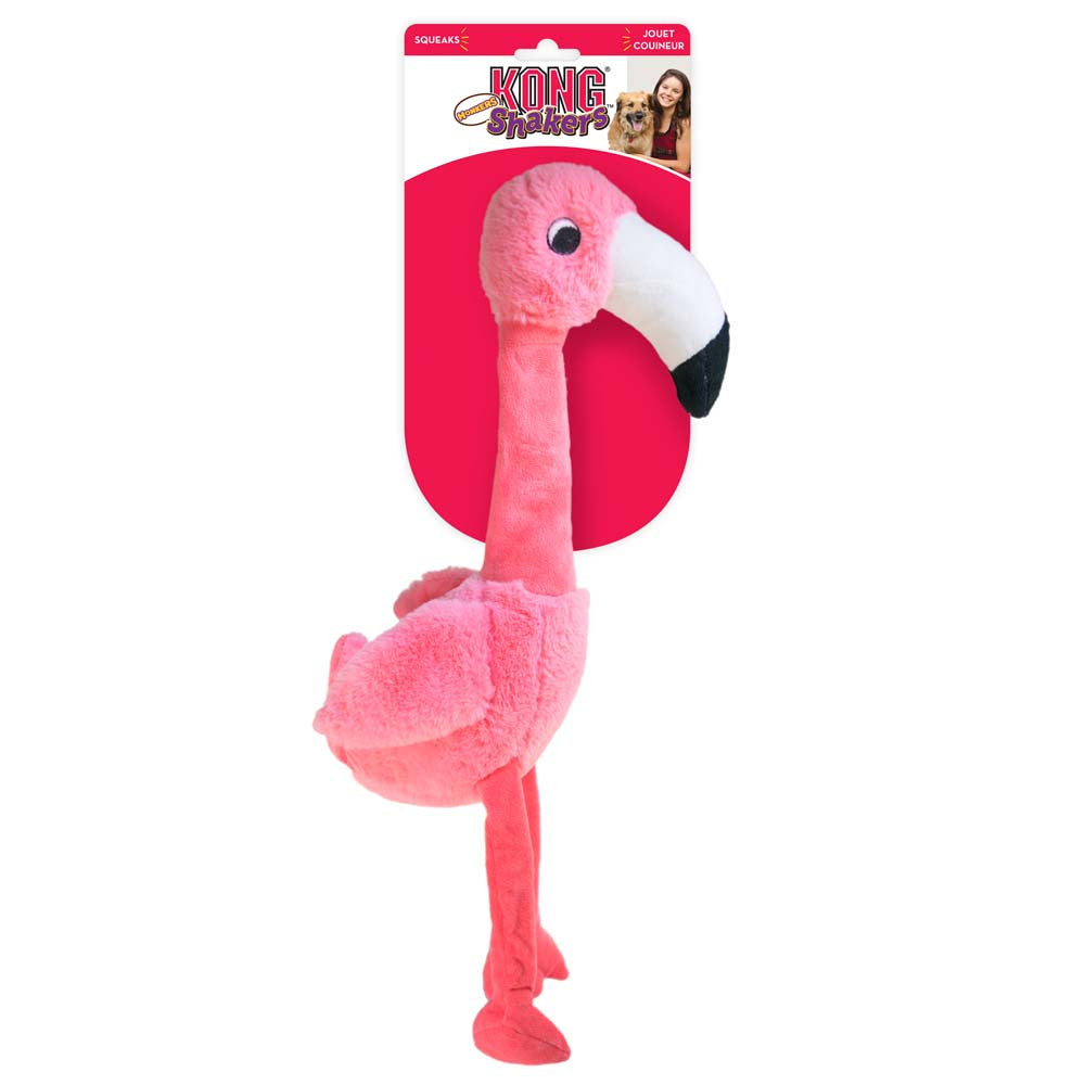 KONG Shakers Honkers Flamingo Dog Toy Pink LG