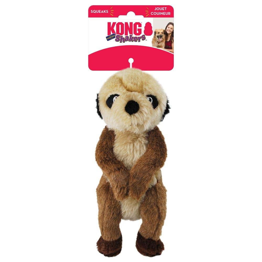 KONG Shakers Passports Dog Toy Meerkat Brown MD