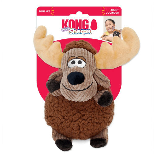 KONG Sherps Floofs Moose Plush SqueakDog Toy MD - Dog