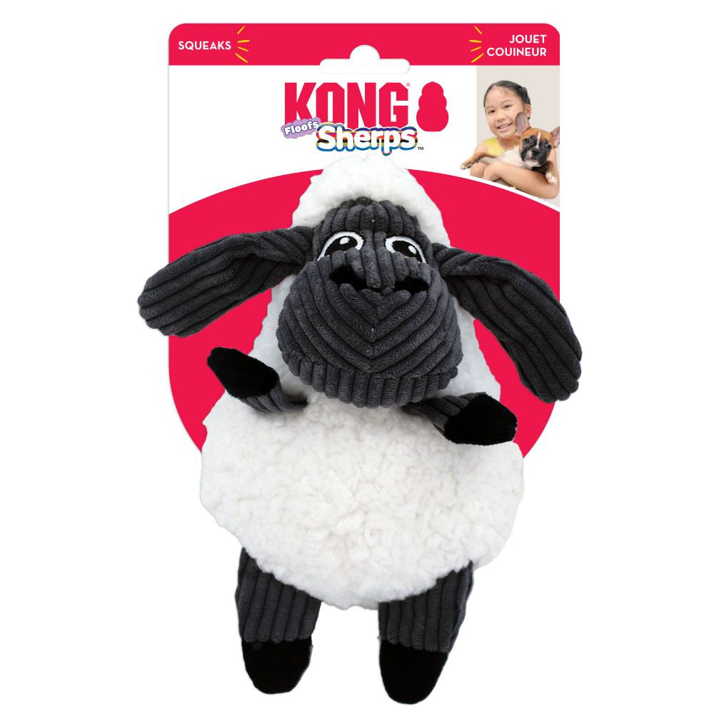 KONG Sherps Floofs Sheep Plush Squeak Dog Toy MD