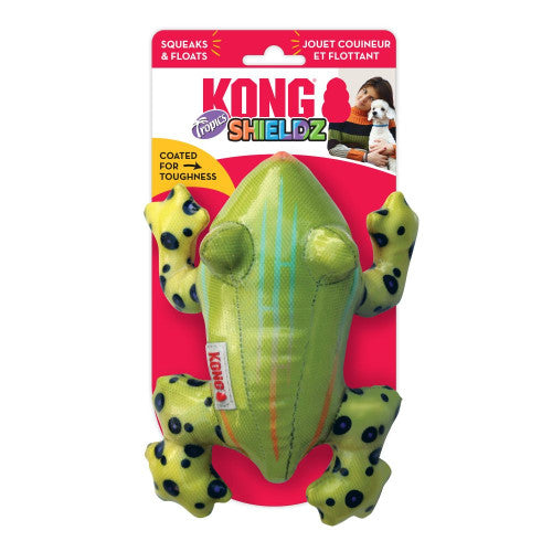 KONG Shieldz Tropics Dog Toy Frog Green MD
