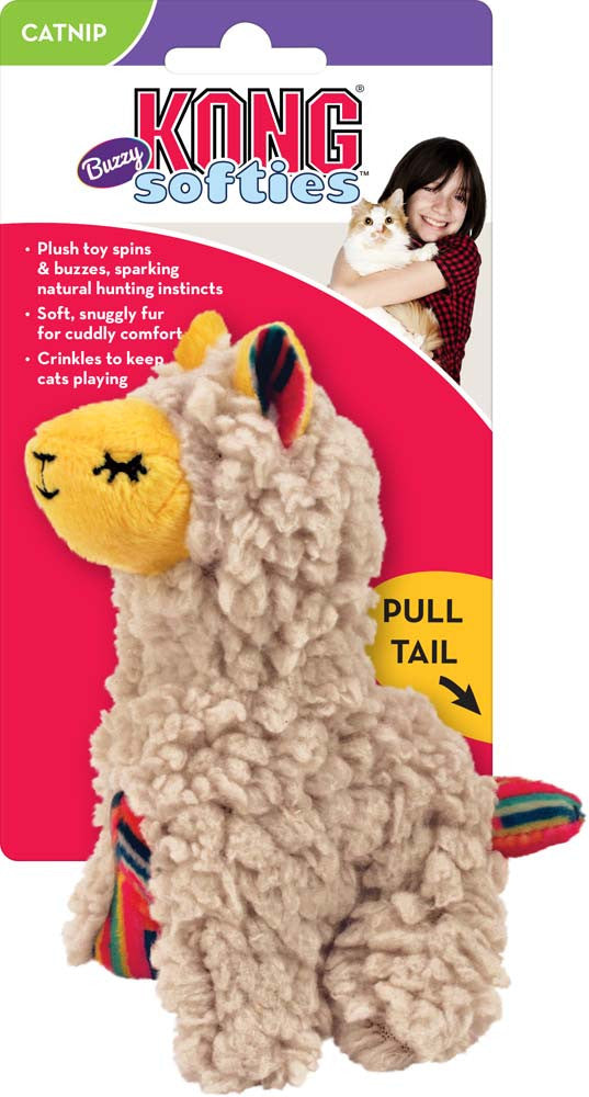 KONG Softies Buzzy Llama Catnip Toy Beige One Size