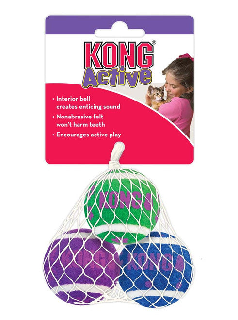 KONG Tennis Ball with Bells Cat Toy Multi - Color One Size