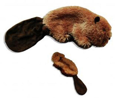 KONG Unstuffed Dog Toy Beaver with Squeaker SM