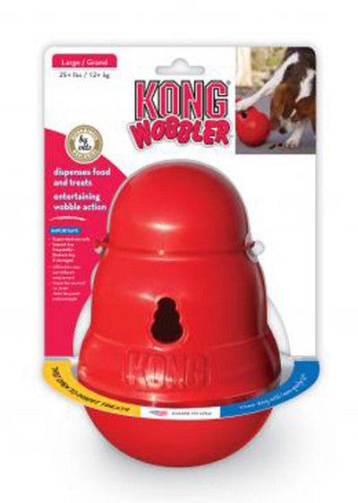 KONG Wobbler Food and Treat Dispenser Dog Toy Red LG