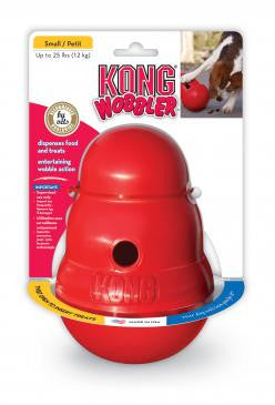 KONG Wobbler Food and Treat Dispenser Dog Toy Red SM