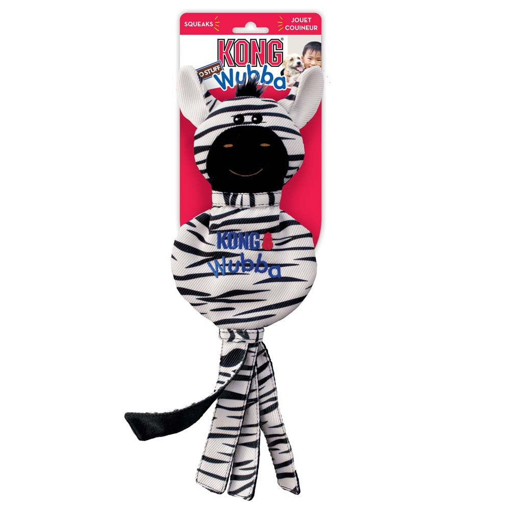 KONG Wubba No Stuff Dog Toy Zebra LG