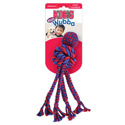 KONG Wubba Weaves with Rope Dog Toy Assorted LG