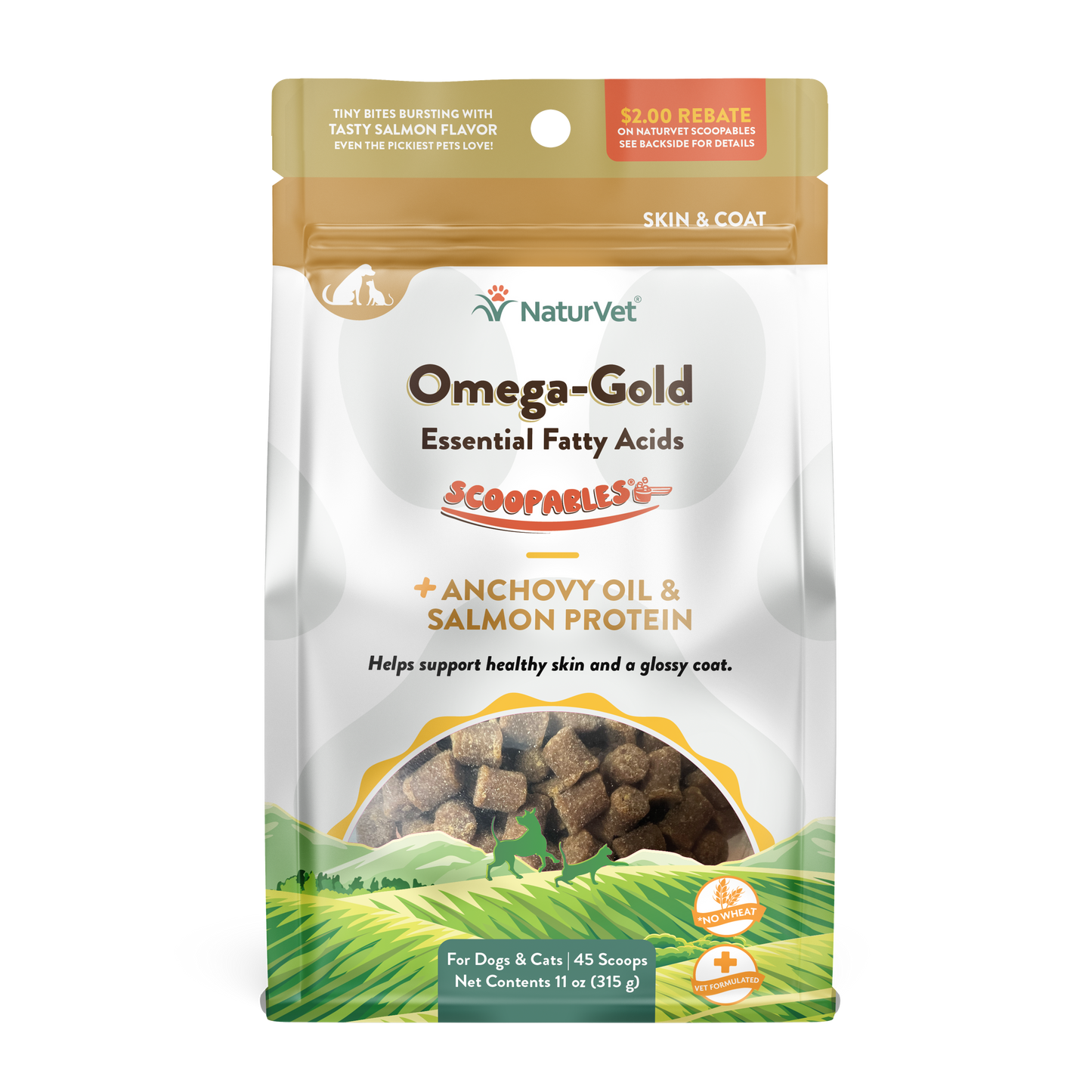 NaturVet Scoopables Omega-Gold Essential Fatty Acids for Cats and Dogs 11 oz 797801605359