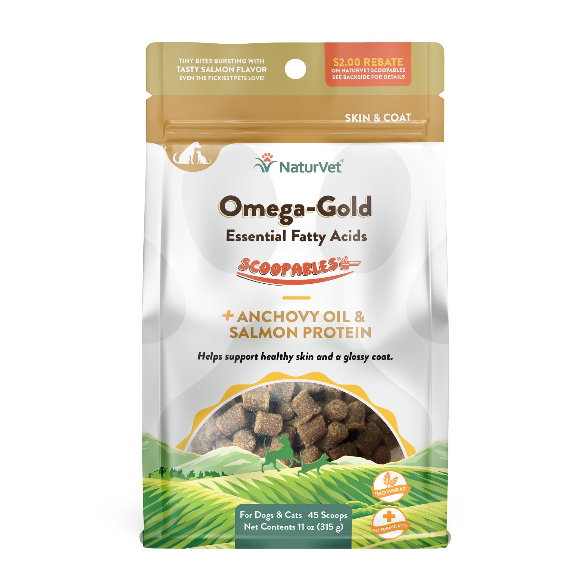 NaturVet Scoopables Omega-Gold Essential Fatty Acids for Cats and Dogs 11 oz 797801605359
