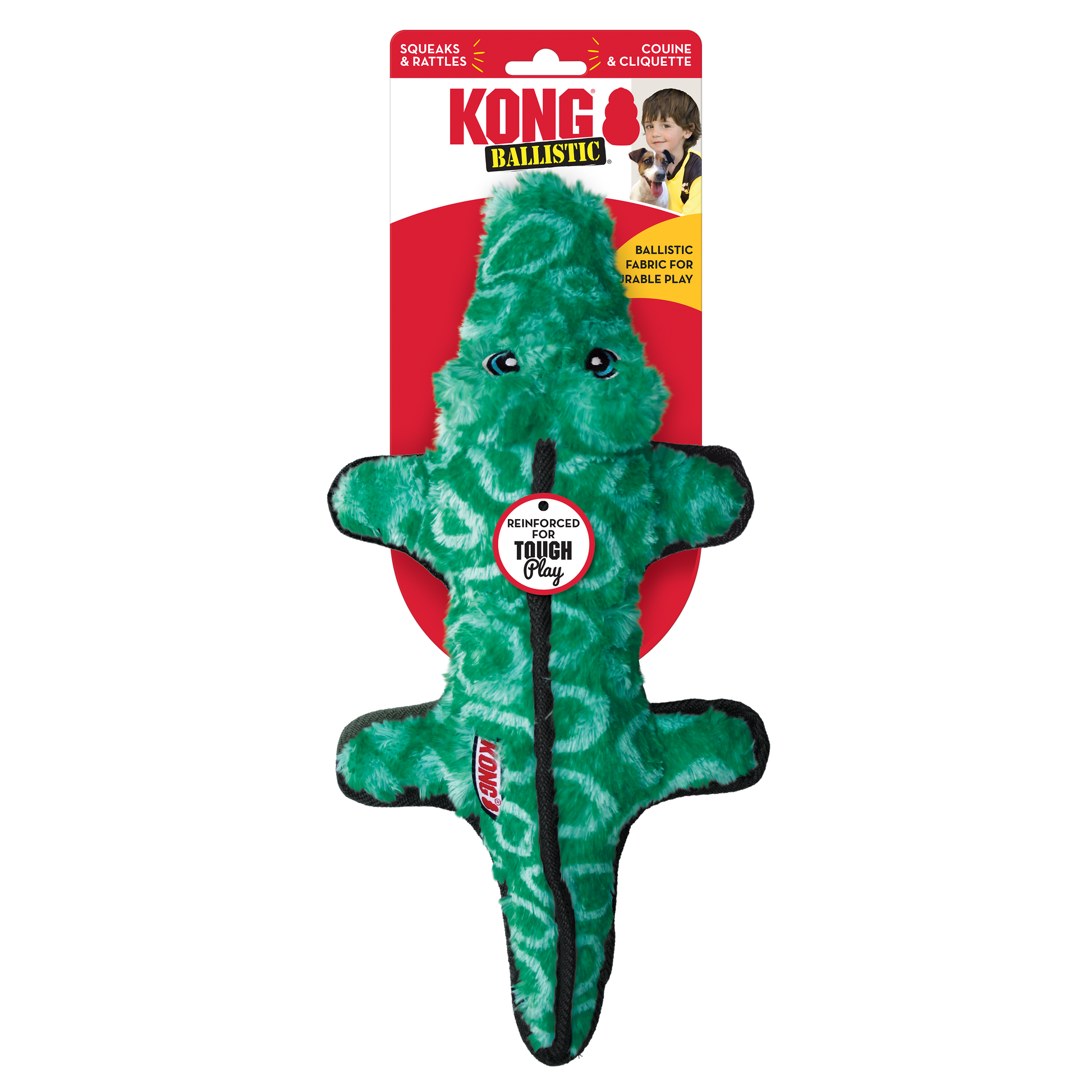 KONG Ballistic Dog Toy Alligator Medium/Large 035585503059