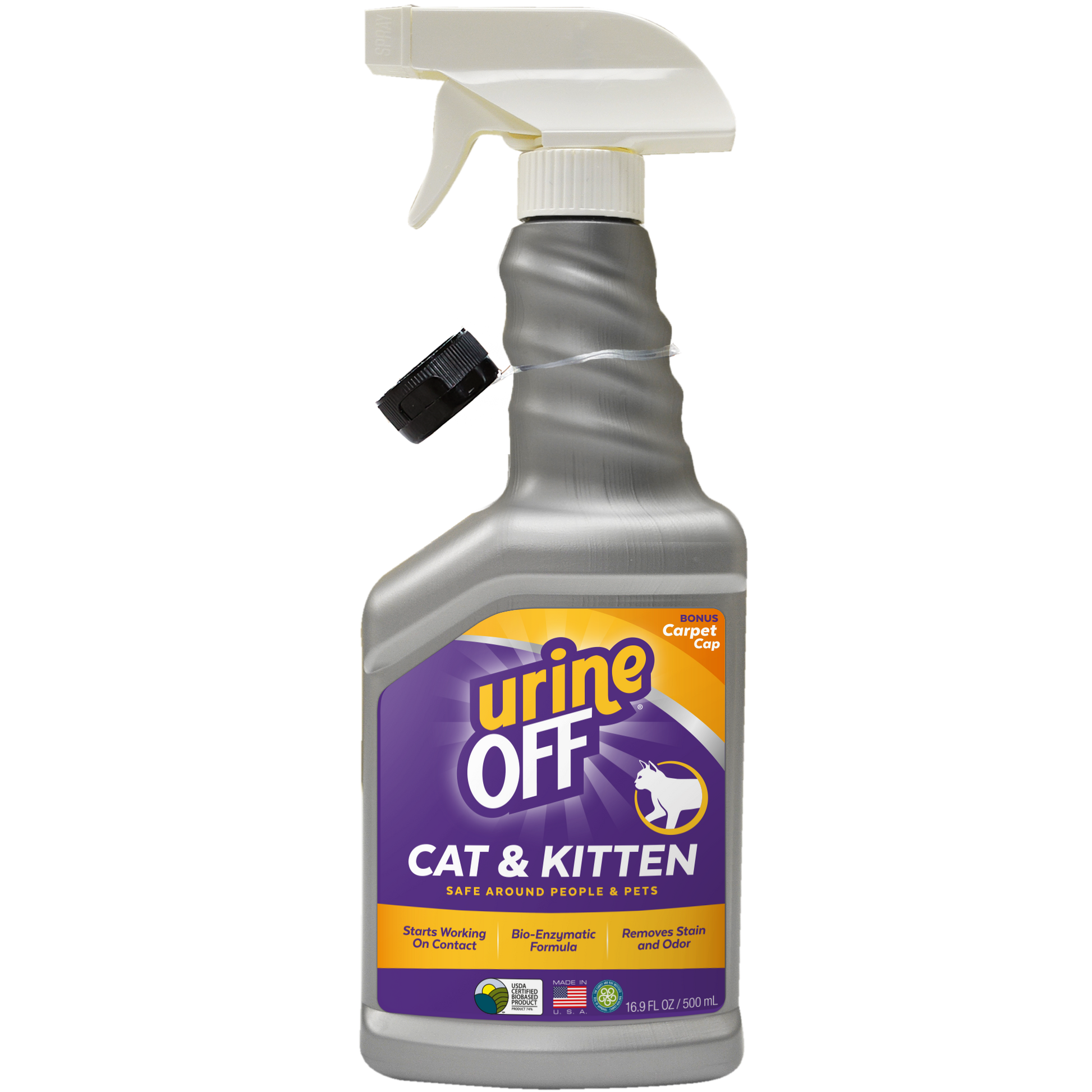 Urine Off Cat & Kitten Hard Surface Sprayer with Carpet Applicator Cap 16.9 oz 811665015489