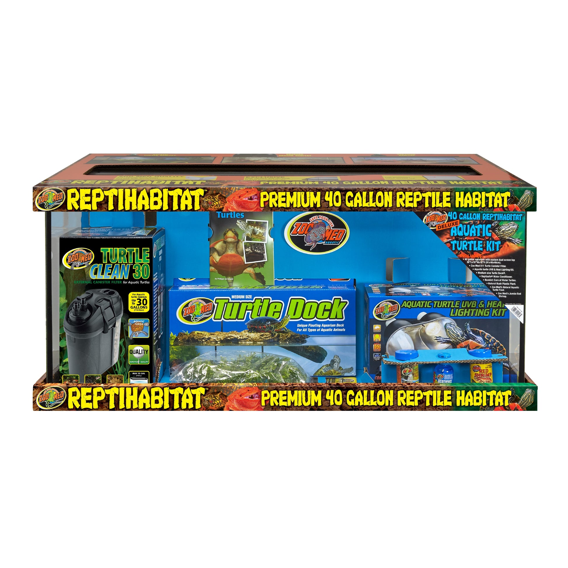 Zoo Med ReptiHabitat Aquatic Turtle Kit w/Filter 40 gal 097612091465