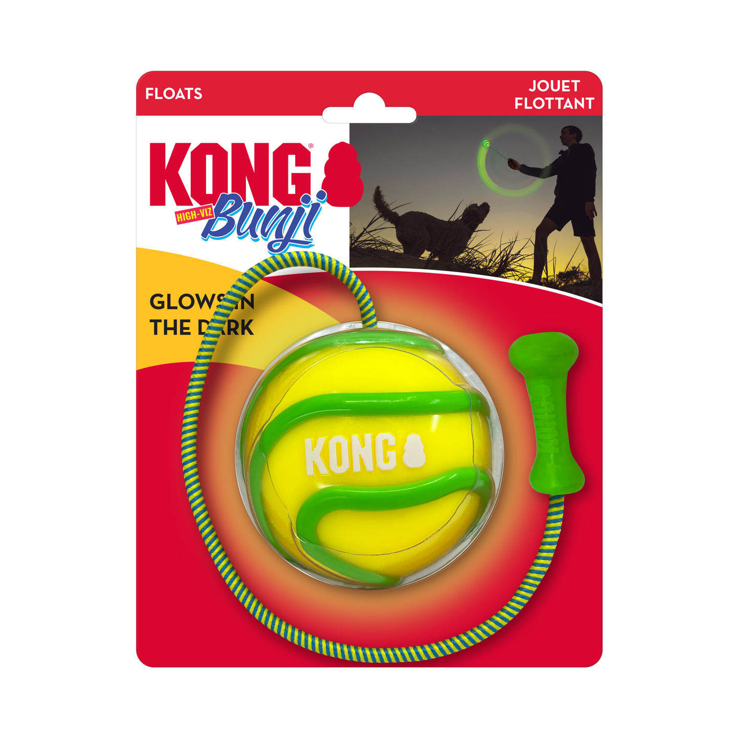KONG Bunji High-Viz Ball Dog Toy Assorted Color Large 035585529226