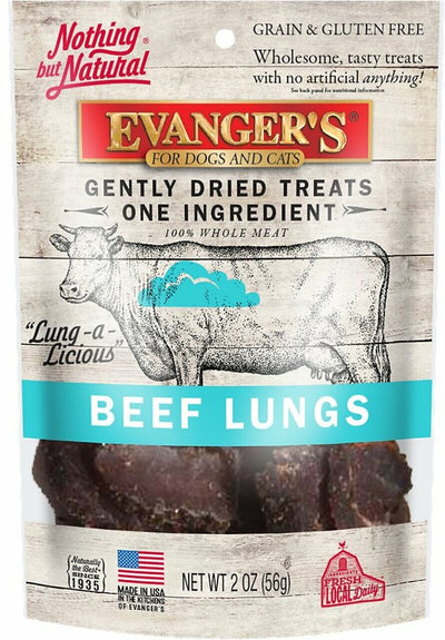 Evanger's Nothing But Natural Gently Dried Beef Lung Dog & Cat Treats Beef Lung 2 oz 077627602030