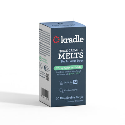 Kradle Quick Calm CBD Dog Melts 20MG Chicken 10 ct, Medium 850015561023