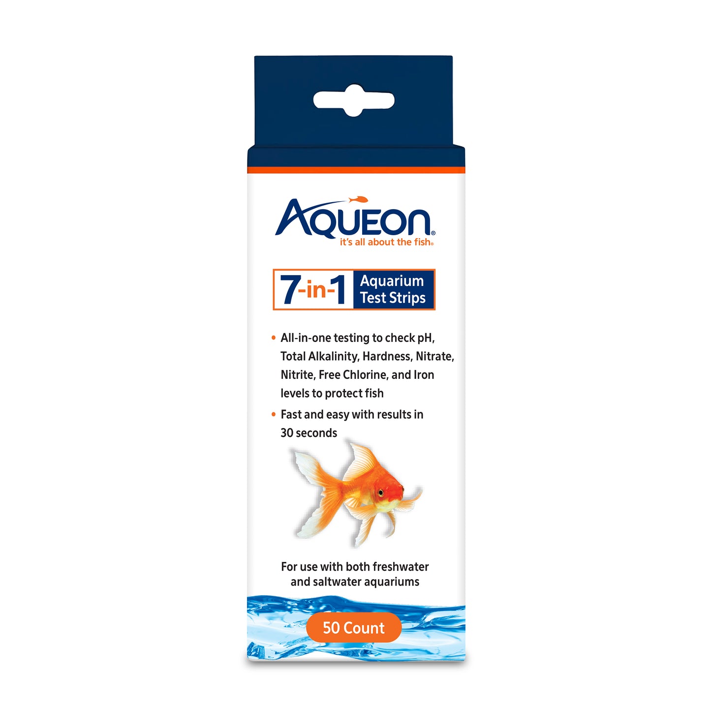 Aqueon 7-in-1 Aquarium Test Strips 50 ct 015905002721