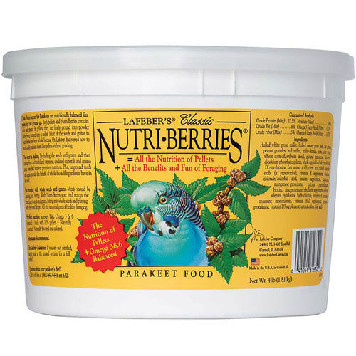 Lafeber Company Classic Nutri - Berries Parakeet Food 4lb - Bird