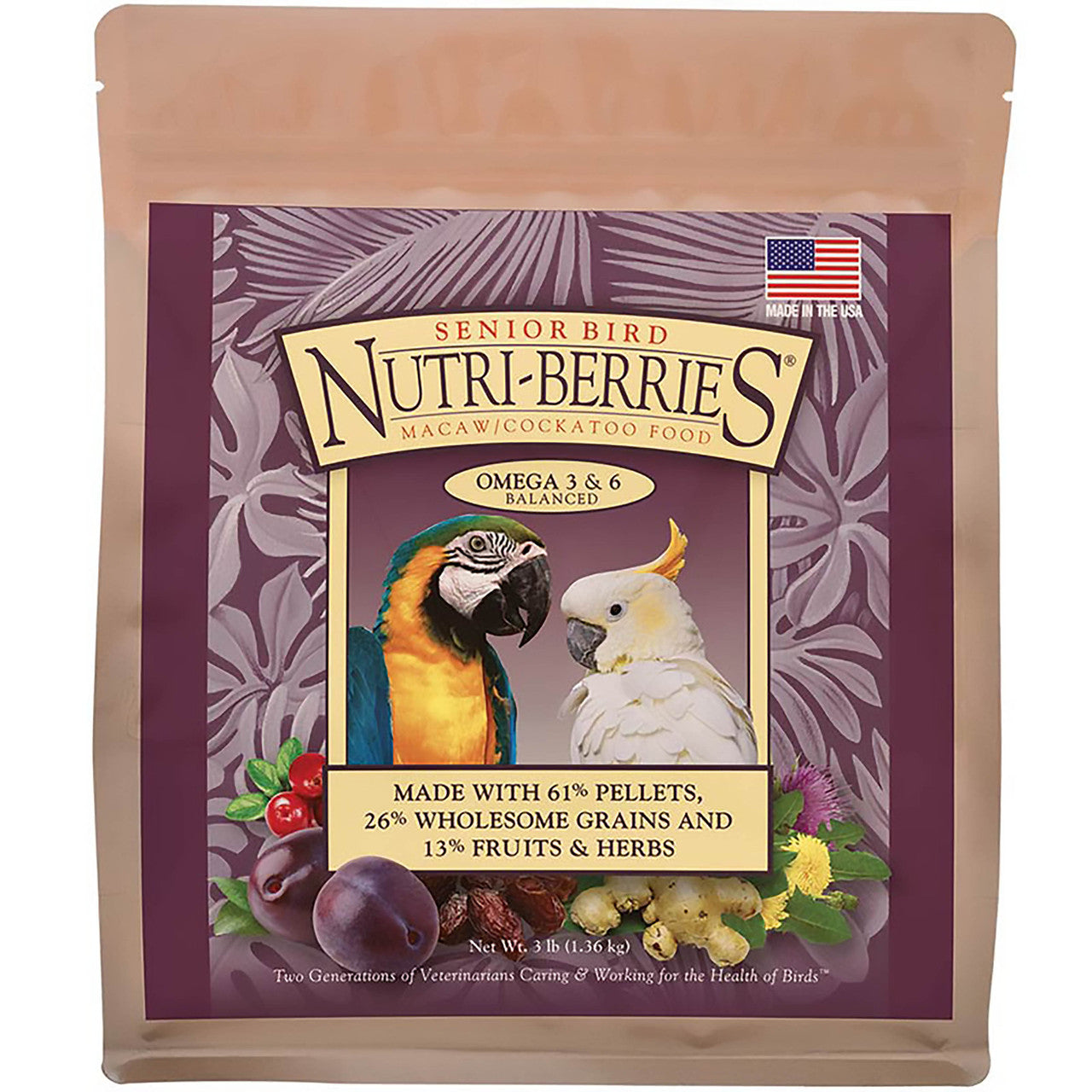 Lafeber Company Senior Bird Nutri-Berries Macaw & Cockatoo Food 3lb