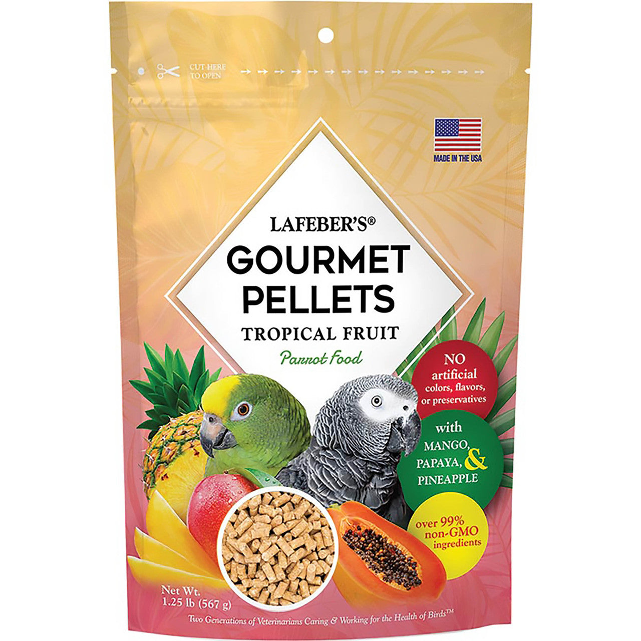 Lafeber Company Tropical Fruit Gourmet Pellets Parrot Bird Food 1.25lb