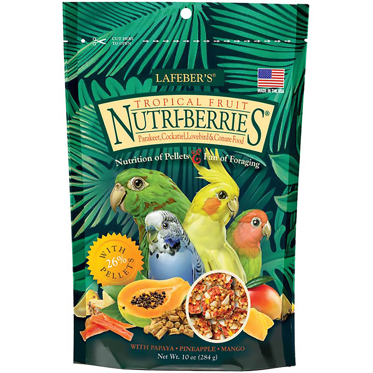 Lafeber Company Tropical Fruit Nutri-Berries Cockatiel Food 10oz