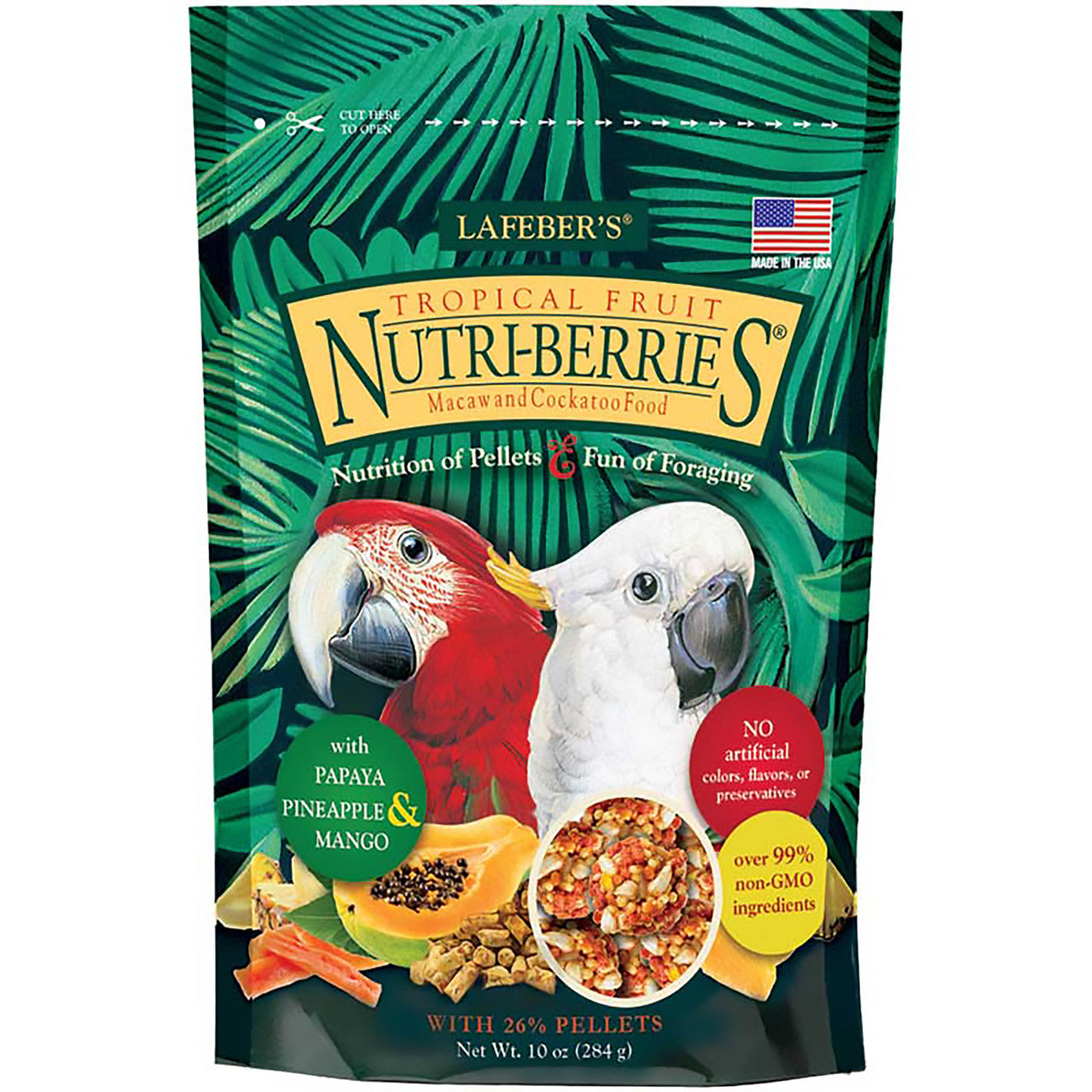 Lafeber Company Tropical Fruit Nutri-Berries Macaws & Cockatoos Food 10oz