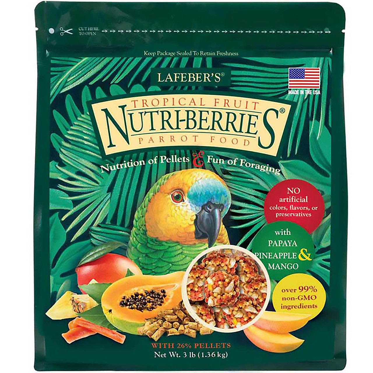 Lafeber Company Tropical Fruit Nutri-Berries Parrot Food 3lb