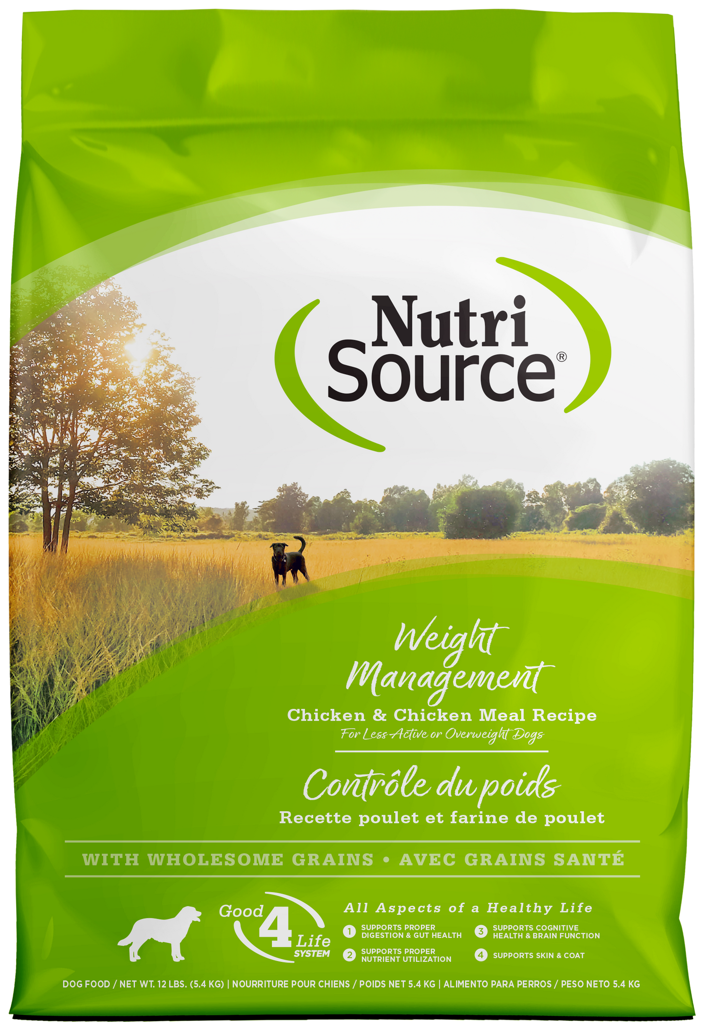 NutriSource Weight Management Dry Dog Food Chicken 12 lb 073893212577