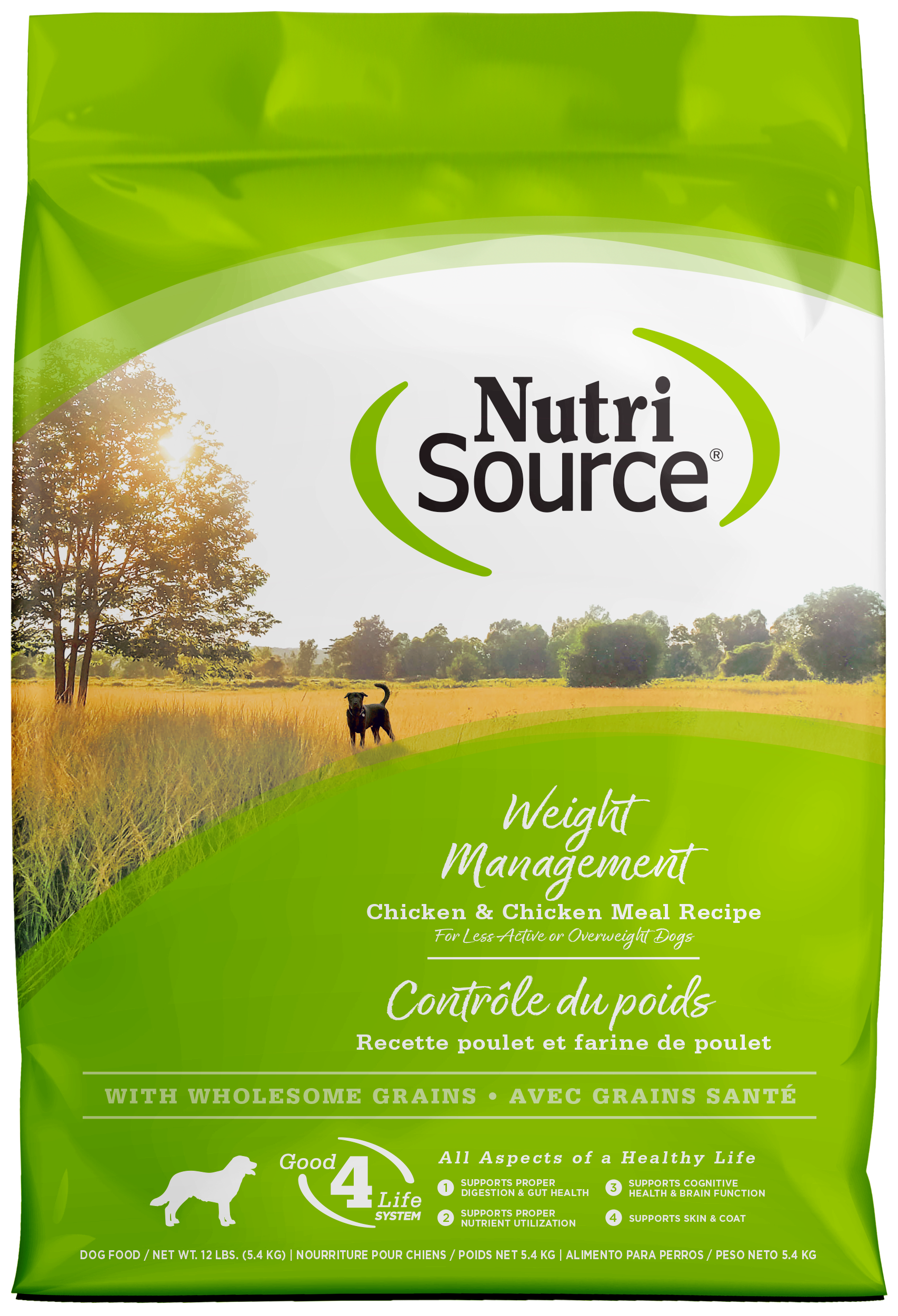 NutriSource Weight Management Dry Dog Food Chicken 12 lb 073893212577