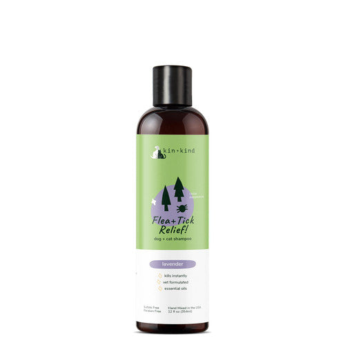 Lavender Natural Flea & Tick Plant - Based Shampoo for Dogs Cats 12 oz - Dog