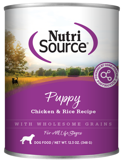 NutriSource Puppy Canned Dog Food Chicken & Rice 12ea/12.3 oz 073893040026