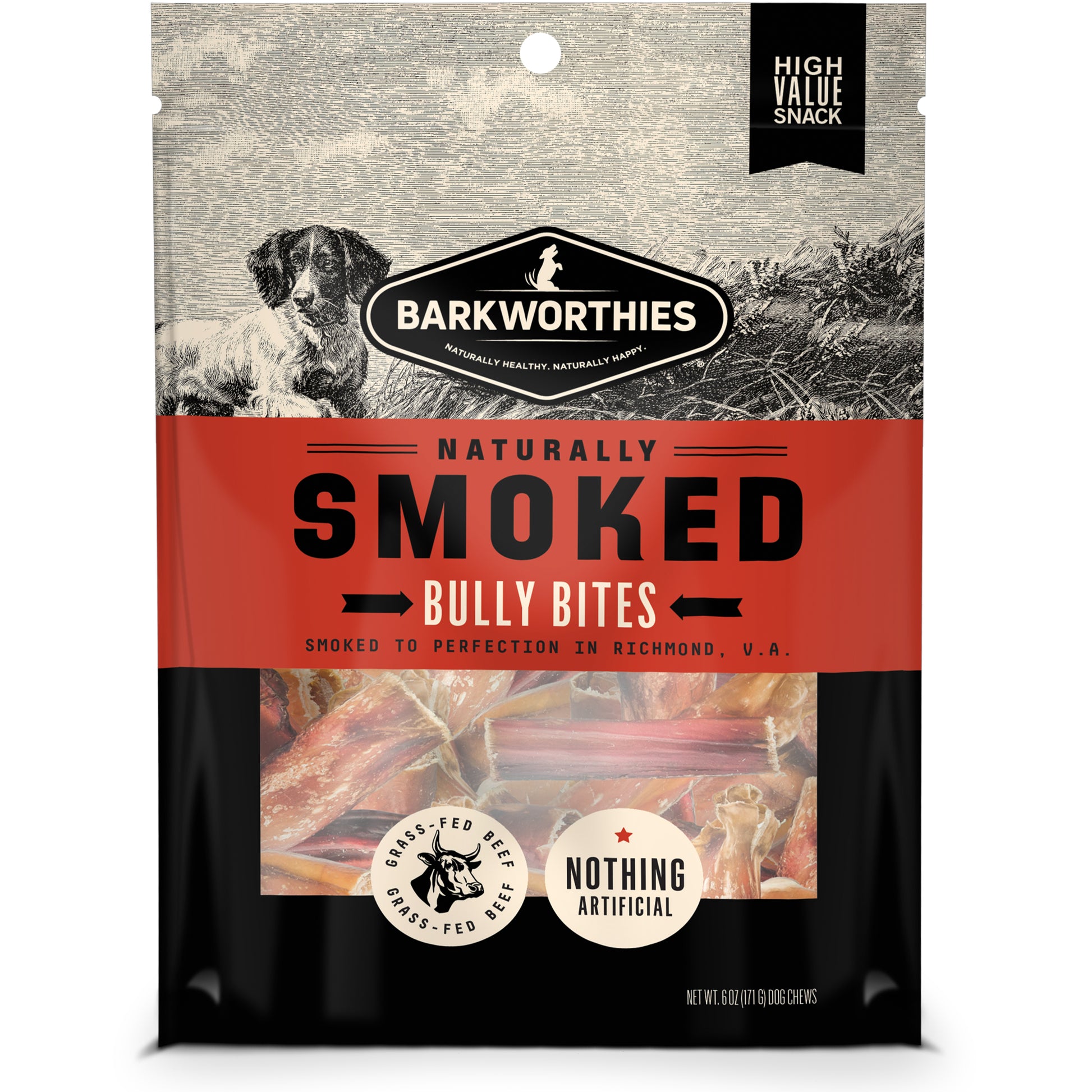 Barkworthies Smoked Bully Bites Dog Treat 6 oz 840139131660
