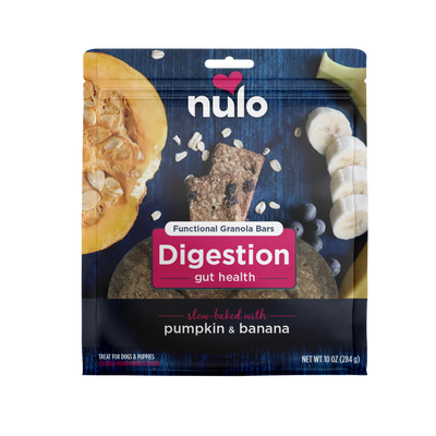 Nulo Functional Granola Bar Digestion Gut Health Dog Treats Pumpkin & Banana 10 oz 811939027903