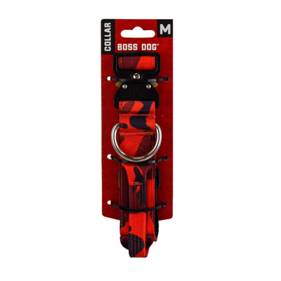 Boss Dog Tactical Adjustable Dog Collar Red Camo Medium, 15-18 in 850030579225