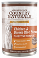 Grandma Mae's Country Naturals Digestive Support Wet Dog Food Chicken & Brown Rice Stew 12ea/13 oz 850042318126