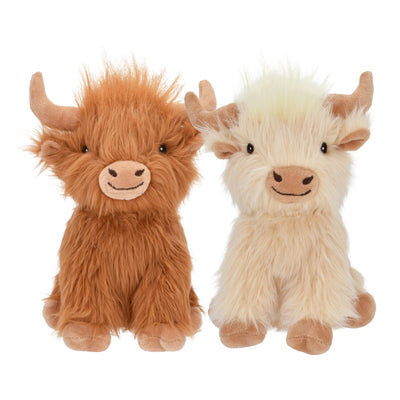 Multipet Highland Shaggy Cow Dog Toy Assorted Color 8 in 784369374674