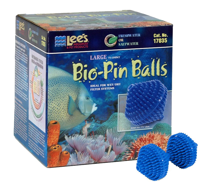 Lees Bio-Pin Ball Filter Media Blue 74ct LG