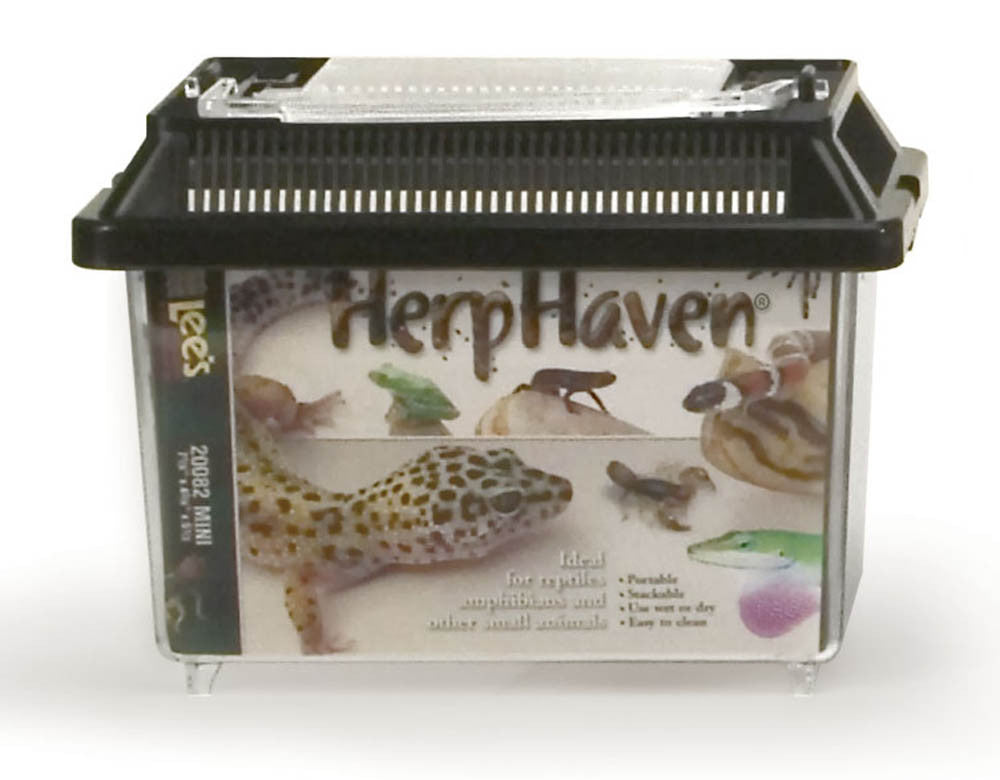 Lees HerpHaven Carrier for Reptiles & Amphibians Black 7.12in X 5.5in Mini
