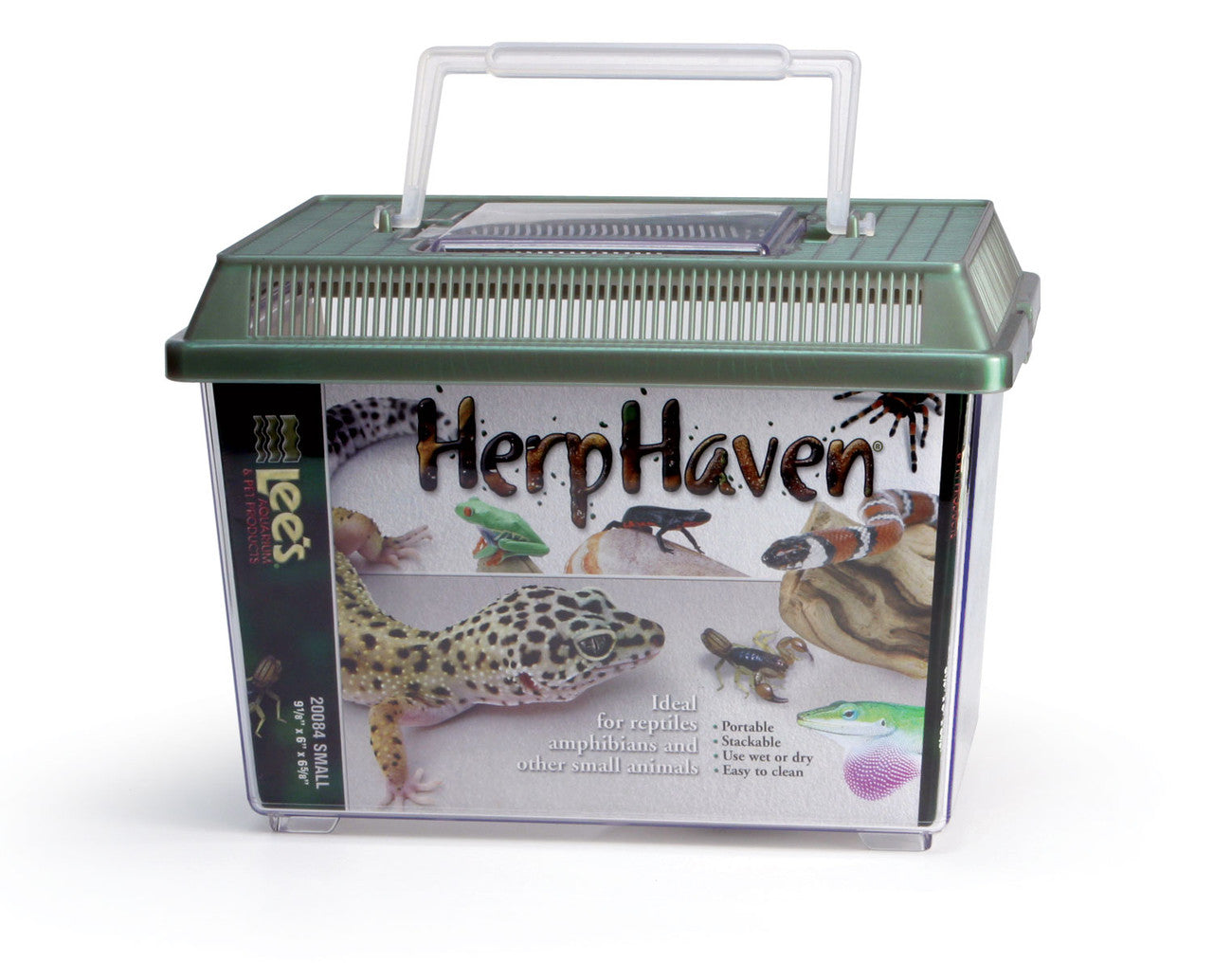 Lees HerpHaven Carrier for Reptiles & Amphibians Black 9.12in X 6.62in SM