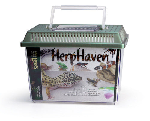 Lees HerpHaven Carrier for Reptiles & Amphibians Black 9.12in X 6.62in SM - Reptile