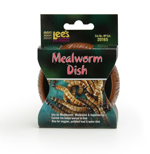 Lees Mealworm Curved Dish Brown 3 in - Reptile