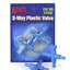 Lees Plastic Valve for Aquarium Pumps 3 - Way Blue 2 Pack