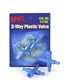 Lees Plastic Valve for Aquarium Pumps 3 - Way Blue 2 Pack